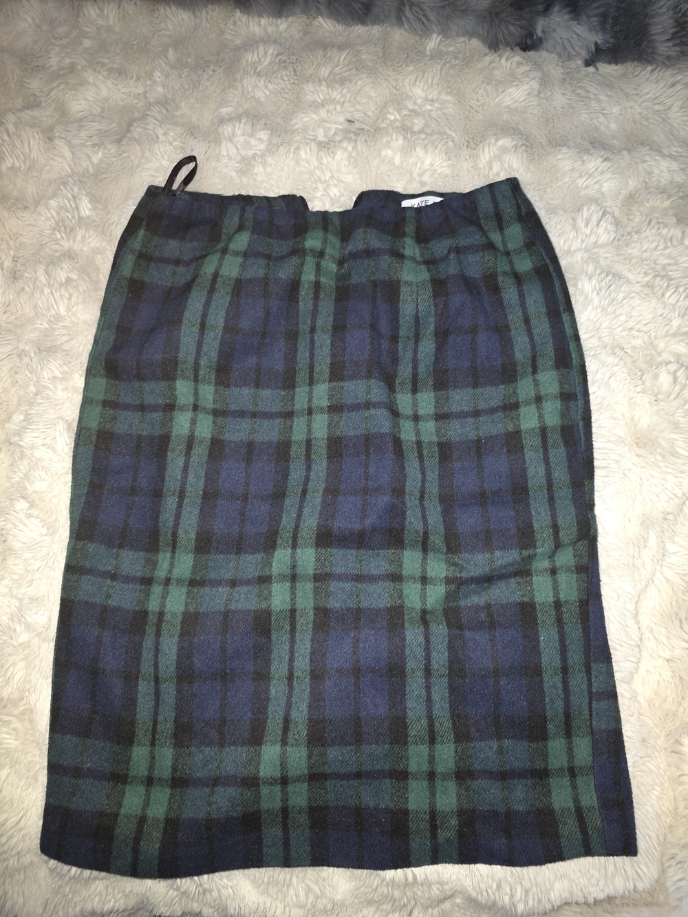 Women's Green and Navy Plaid Pencil Skirt